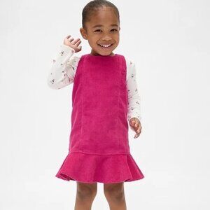 BNWT GAP GIRLS TODDLER CORDUROY JUMPER TWO PIECE SET PINK US SIZE 3T